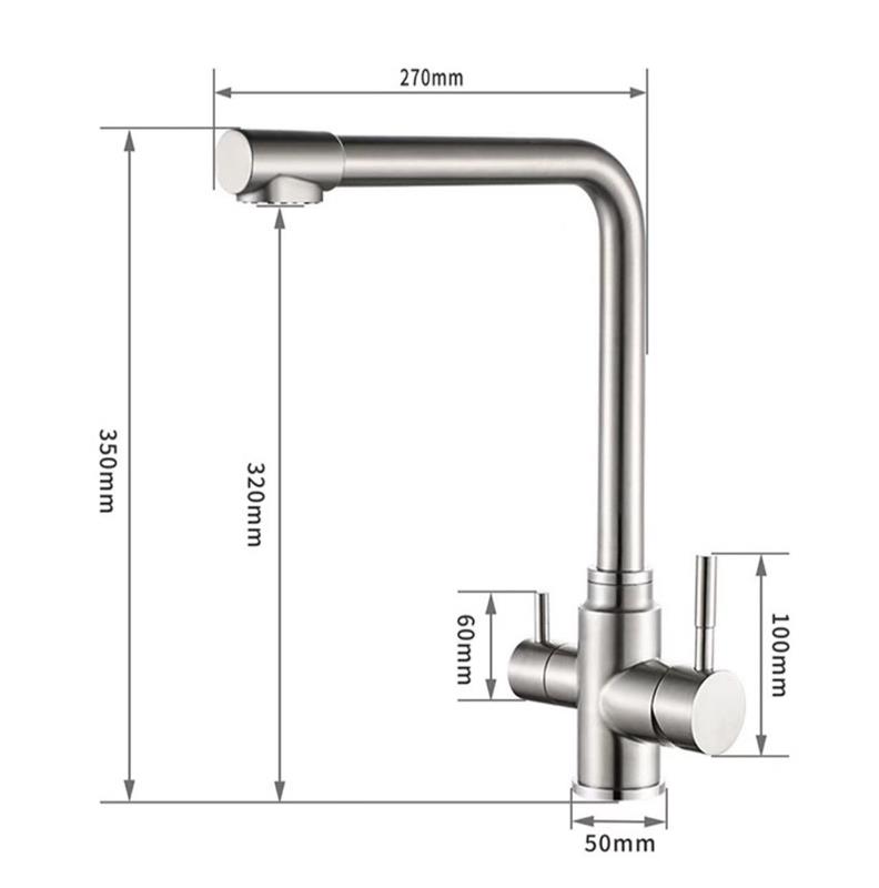 BEM 3-way tap - 18/10 stainless steel, matt brushed