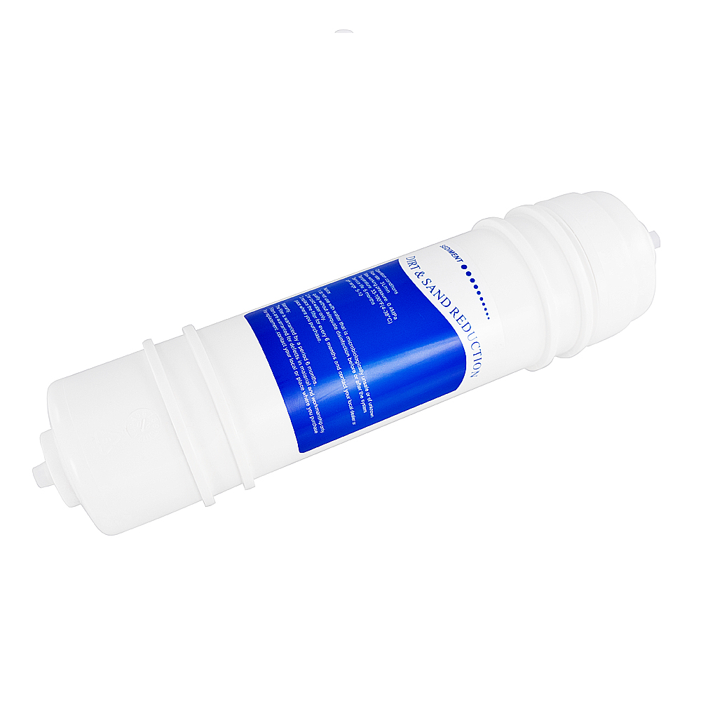Set: Sediment filter M6 + 2x quick coupling elbow for hose, 1/4 inch on both sides