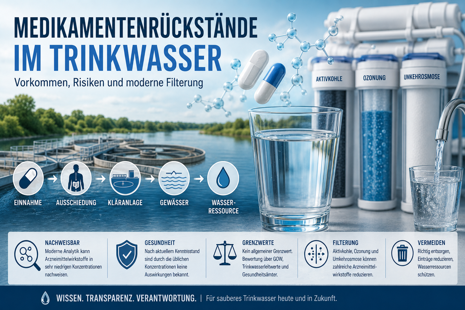 Medikamentenrückstände im Trinkwasser: Risiken und Filterung