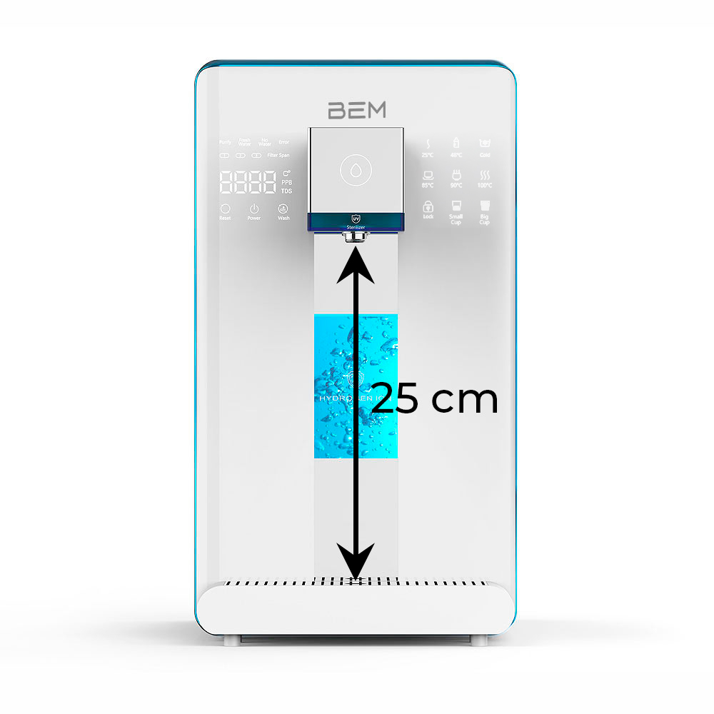 BEM IDA Osmosis Countertop Water Filter, including UV lamp and hydrogen generator, without container
