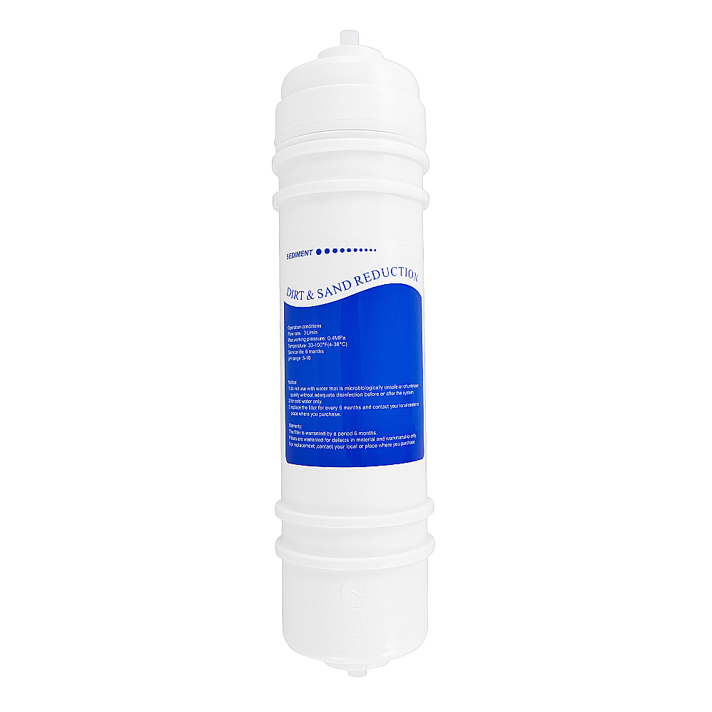 Set: Sediment filter M6 + 2x quick coupling elbow for hose, 1/4 inch on both sides