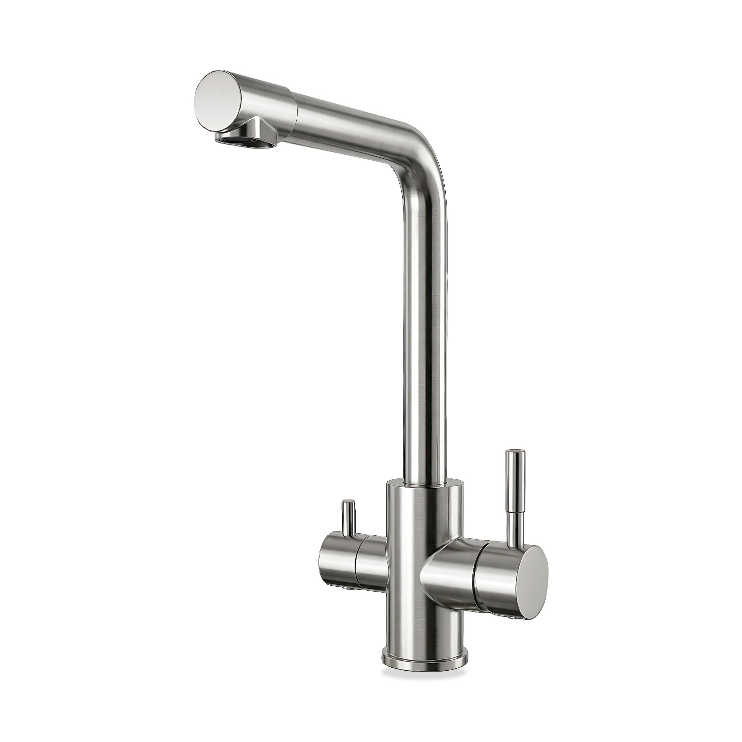 BEM 3-way tap - 18/10 stainless steel, matt brushed